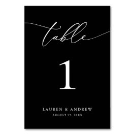 Numeração De Mesa Casamento Minimalista Negro e Branco | Personaliza