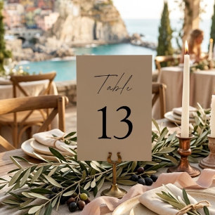 Numeração De Mesa Casamento Minimalista Neutro Elegante