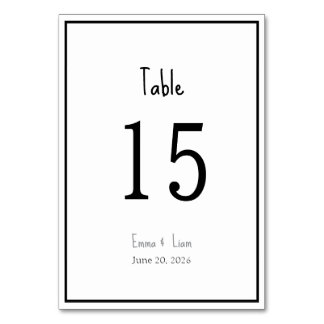 Numeração De Mesa Casamento Minimalista Preto e Branco