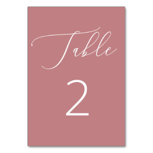 Numeração De Mesa Casamento Minimalista Romântico em Rosa com Letra 