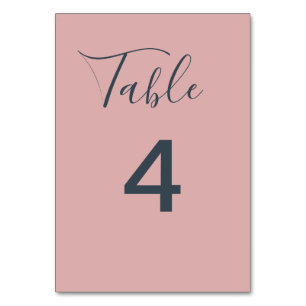 Numeração De Mesa Casamento Minimalista Rosa Empoeirado