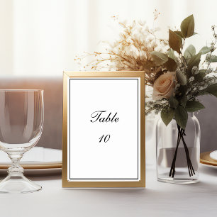Numeração De Mesa Casamento Minimalista Script Preto Branco