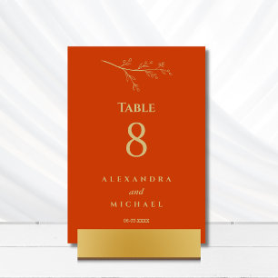 Numeração De Mesa Casamento Minimalista Terracotta Botânica