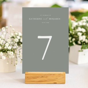 Numeração De Mesa Casamento Minimalista Verde do Moderno Sage