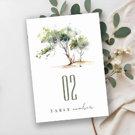 Numeração De Mesa Casamento Mínimo de Árvore Botânica Simples de Aqu