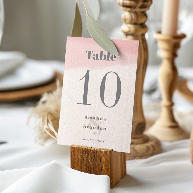 Numeração De Mesa Casamento Mínimo de Blush & Bloom Bold Script (Criador carregado)