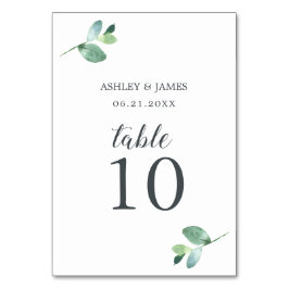 Numeração De Mesa Casamento Mínimo do Eucalyptus Foliage em Script C