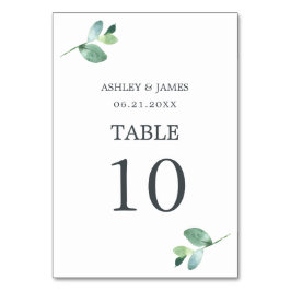 Numeração De Mesa Casamento Mínimo do Eucalyptus Foliage em Script C