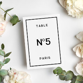 Numeração De Mesa Casamento Mínimo Francês Negro e Branco Chic