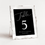 Numeração De Mesa Casamento Mínimo Negro<br><div class="desc">Número mínimo e elegante da mesa de casamento com texto moderno de roteiro que diz "Mesa" no topo de um fundo preto.</div>