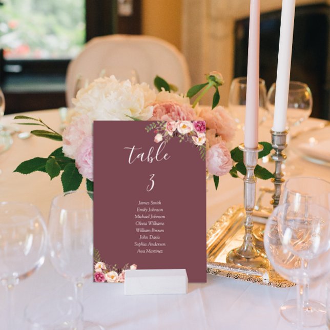 Numeração De Mesa Casamento Mínimo Rosa Espelho (Criador carregado)