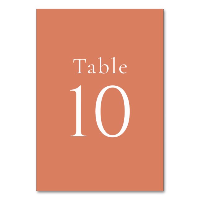 Numeração De Mesa Casamento Mínimo Simples de Citros Laranja (Frente)