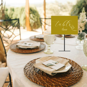 Numeração De Mesa Casamento Modern Colorblock Amarelo escuro