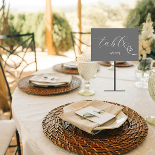 Numeração De Mesa Casamento Modern Colorblock   Prata Escura