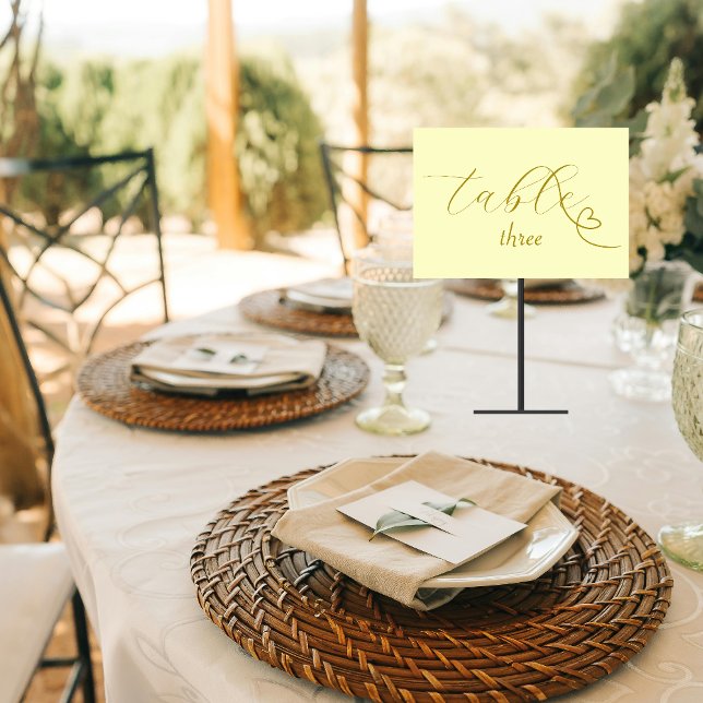 Numeração De Mesa Casamento Moderno com Blocos de Cor | Amarelo Mant (Criador carregado)
