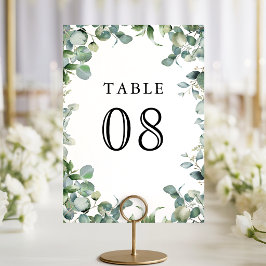 Numeração De Mesa Casamento Moderno com Folhagem de Eucalipto