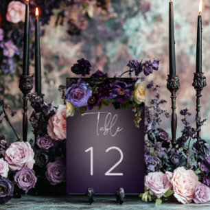 Numeração De Mesa Casamento Moderno da Lavanda Roxo-Escura