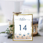 Numeração De Mesa Casamento Moderno de Creme de Campo de Trigo e Cor<br><div class="desc">As flores azuis suaves florescendo em um campo macio e castanho de gramíneas secas fazem esta simples tabela numérica moderna, mas rústica e única. Quase se pode sentir a brisa suave movendo as gramíneas. Simples, mas elegante, os tons de terra e os blues suaves são a combinação perfeita. A parte...</div>