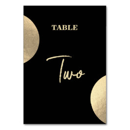 Numeração De Mesa Casamento moderno de preto e Abstrato Dourado cont
