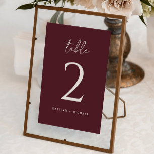 Numeração De Mesa Casamento Moderno Merlot