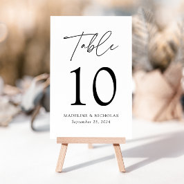 Numeração De Mesa Casamento Moderno Minimalista com Letra Preta