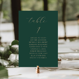 Numeração De Mesa Casamento Moderno Minimalista Escrito Verde Escuro