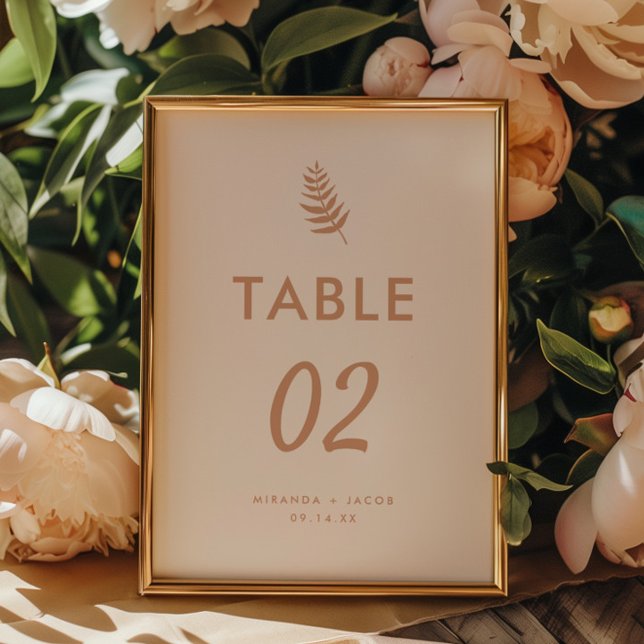 Numeração De Mesa Casamento Moderno Minimalista Folha de Palmeira Be (Criador carregado)