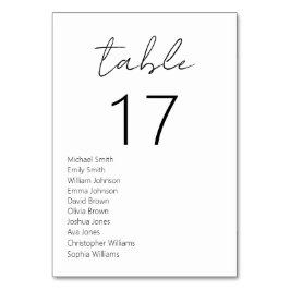 Numeração De Mesa Casamento Moderno Minimalista Negro e Branco