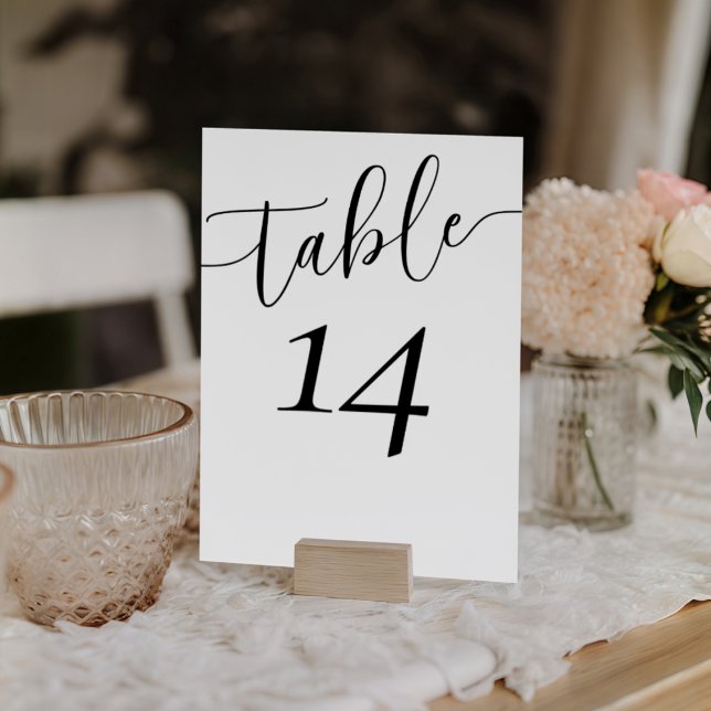 Numeração De Mesa Casamento Moderno Preto e Branco (Criador carregado)