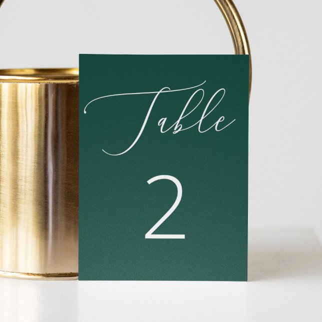 Numeração De Mesa Casamento Moderno Romântico em Verde Esmeralda Esc (Criador carregado)