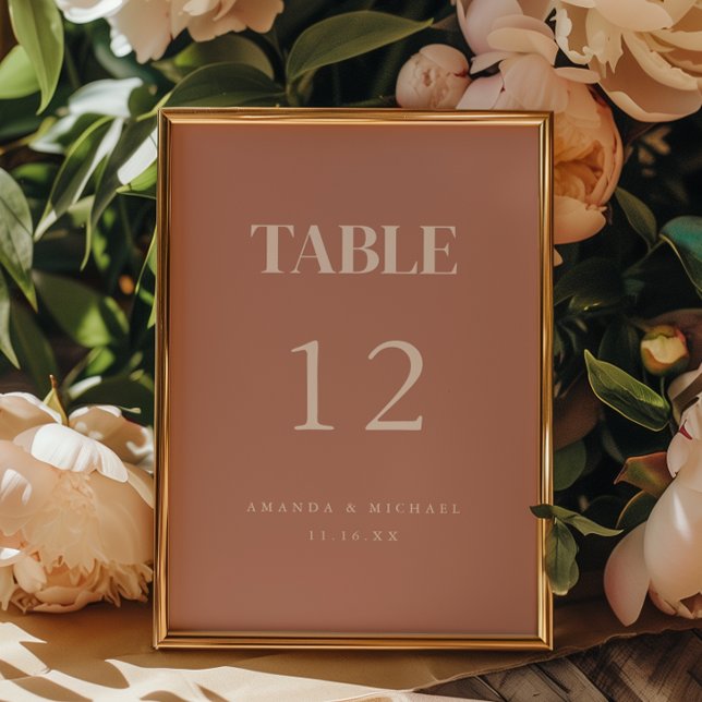 Numeração De Mesa Casamento Moderno Rosa Corado (Criador carregado)