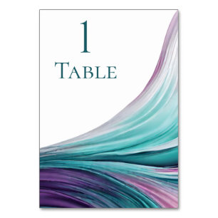 Numeração De Mesa Casamento Moderno - Roxo e Teal-