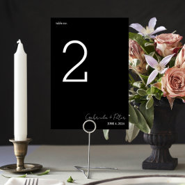 Numeração De Mesa Casamento Moderno Simples e Minimalista Preto e Br