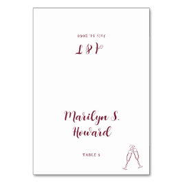 Numeração De Mesa Casamento Monograma Minimalista de Champagne Burgu