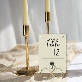 Numeração De Mesa Casamento Monogramado com Palmeira Vintage
