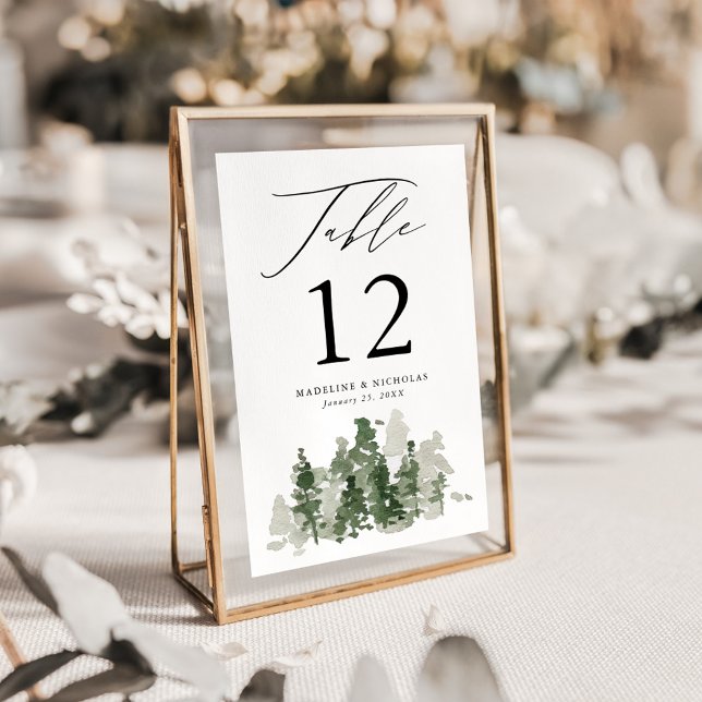 Numeração De Mesa Casamento na Floresta Rústica de Pinheiros (Criador carregado)