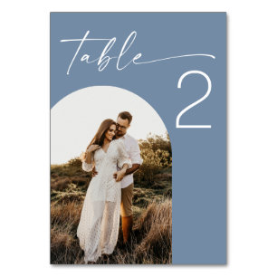 Numeração De Mesa Casamento na Praia em Azul Desbotado. Foto na Orla