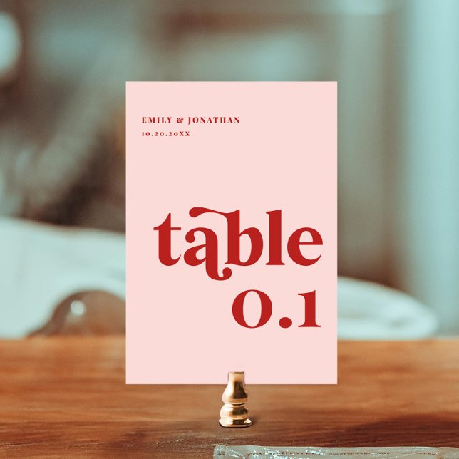Numeração De Mesa Casamento namorados Vermelho e Rosa (Criador carregado)