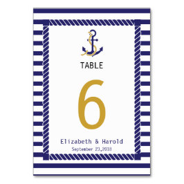 Numeração De Mesa Casamento Náutico Elegante Listras Azuis Marinho