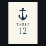 Numeração De Mesa Casamento Náutico Marinho Azul Moderno<br><div class="desc">Número da Tabela Náutica de Casamento Moderno Azul-Ancorante Marinho</div>