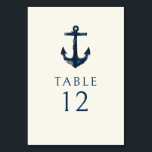 Numeração De Mesa Casamento Náutico Marinho Azul Moderno<br><div class="desc">Número da Tabela Náutica de Casamento Moderno Azul-Ancorante Marinho</div>