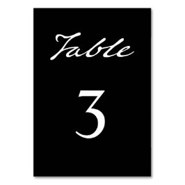Numeração De Mesa Casamento Negra Minimalista Moderno de Script de c