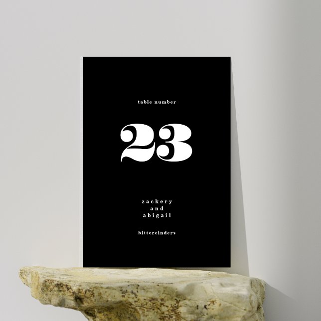 Numeração De Mesa Casamento Negro Branco de Grande Negrito Premium (Criador carregado)
