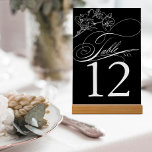 Numeração De Mesa Casamento negro e branco Elegante de flor selvagem<br><div class="desc">Estes lindos números de mesa apresentam um design preto e branco espantoso, com sotaques de flores silvestres e uma escrita elegante. Perfeito para um casamento de flores silvestres ou decoração inspirada em gótica, eles certamente adicionam o toque perfeito ao seu dia especial. O design moderno é ativado por um roteiro...</div>