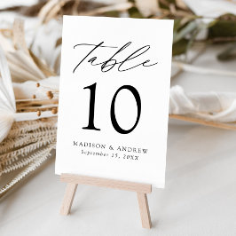 Numeração De Mesa Casamento Negro e Branco Elegante Moderno