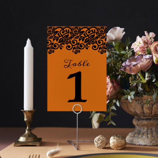 Numeração De Mesa Casamento Negro Laranja do Halloween do Luar Gótic (Criador carregado)