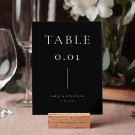 Numeração De Mesa Casamento Negro Minimalista