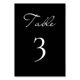 Numeração De Mesa Casamento Negro Minimalista de Script Clássico