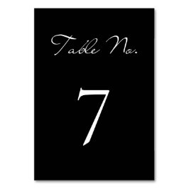 Numeração De Mesa Casamento Negro Minimalista de Script Clássico