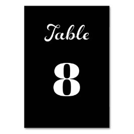 Numeração De Mesa Casamento Negro Minimalista Moderno com Script Fla
